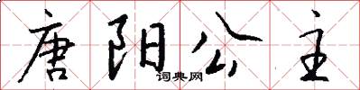 唐阳公主怎么写好看