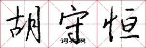 胡守恒怎么写好看