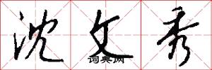 沈文秀怎么写好看