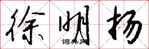徐明扬怎么写好看