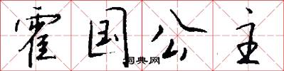 霍国公主怎么写好看