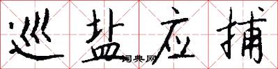 巡盐应捕怎么写好看
