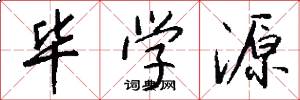 毕学源怎么写好看