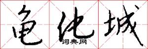 龟化城怎么写好看