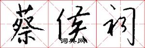 蔡侯祠怎么写好看