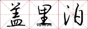 盖里泊怎么写好看