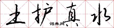 土护真水怎么写好看