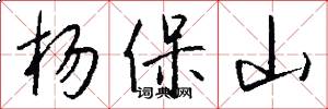 杨保山怎么写好看
