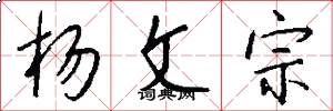 杨文宗怎么写好看