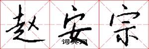 赵安宗怎么写好看