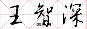 王智深怎么写好看