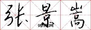 张景嵩怎么写好看