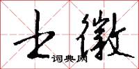 士徽怎么写好看
