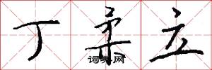 丁柔立怎么写好看