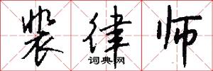裴律师怎么写好看