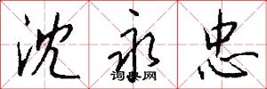 沈永忠怎么写好看
