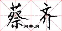 蔡齐怎么写好看