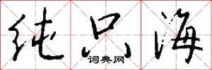 纯只海怎么写好看