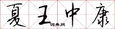 夏王中康怎么写好看