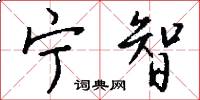 宁智怎么写好看