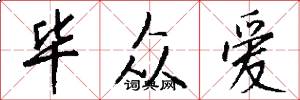 毕众爱怎么写好看
