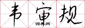 韦审规怎么写好看