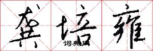 龚培雍怎么写好看