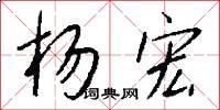 杨宏怎么写好看