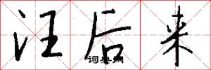 汪后来怎么写好看