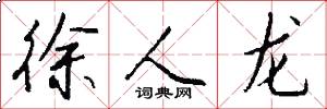 徐人龙怎么写好看