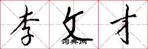 李文才怎么写好看