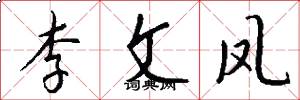 李文凤怎么写好看