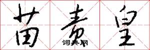 苗责皇怎么写好看