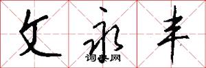 文永丰怎么写好看