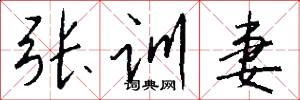 张训妻怎么写好看