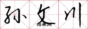 孙文川怎么写好看