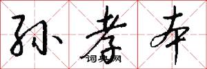 孙孝本怎么写好看