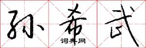 孙希武怎么写好看