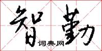 智勤怎么写好看