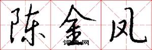 陈金凤怎么写好看