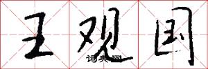 王观国怎么写好看