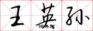 王英孙怎么写好看