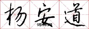 杨安道怎么写好看