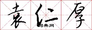 袁仁厚怎么写好看