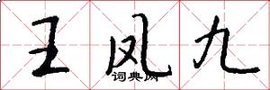王凤九怎么写好看