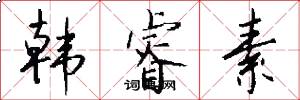 韩睿素怎么写好看