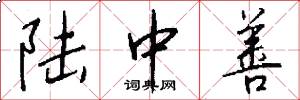 陆中善怎么写好看