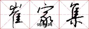 崔家集怎么写好看