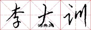 李大训怎么写好看