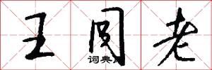 王同老怎么写好看
